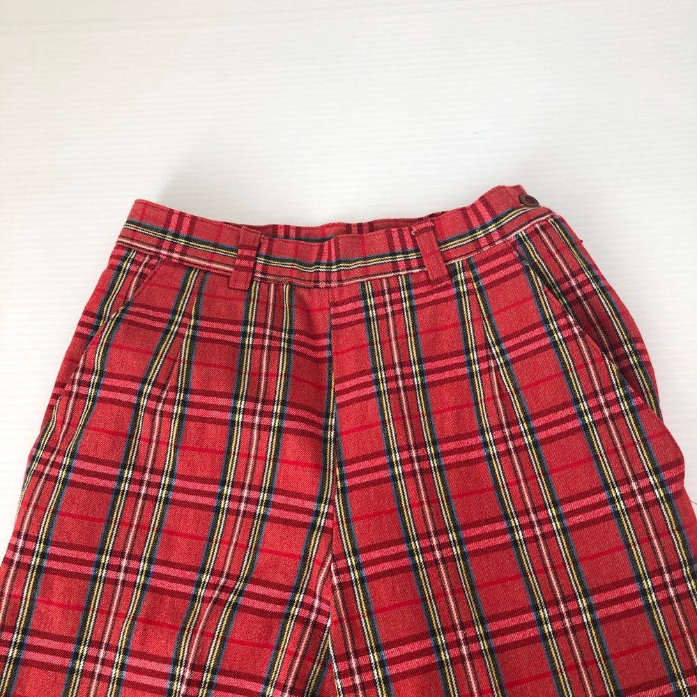 Vintage 90’s Red Plaid Stirrup Pants, 24* - Picture 10 of 12